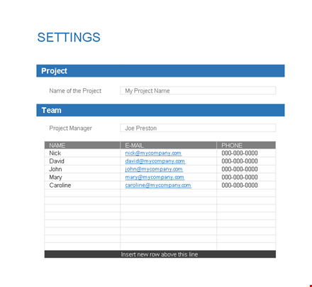 download project planning template template