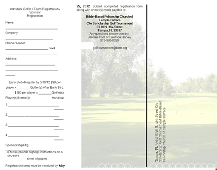 design professional pamphlet templates for golf tournaments | awards & sponsor template