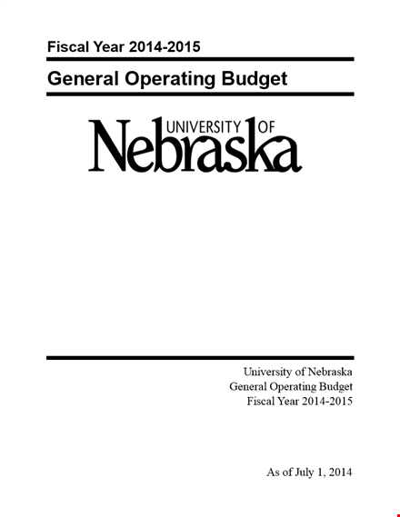 general operating budget template template