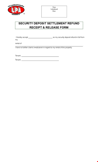 security deposit return letter - get your rental deposit refund template