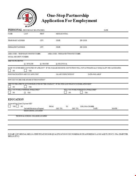 create, customize, and submit your application with our employment application template template