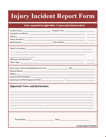 create an effective incident report template | streamline reporting & minimize injuries template
