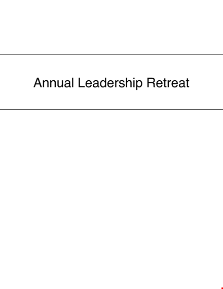 sample leadership retreat template