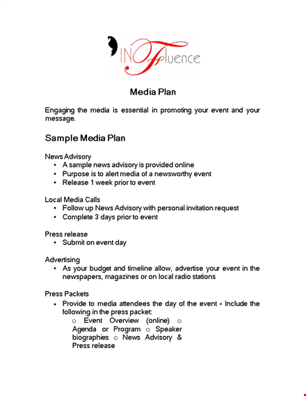 sample media | event press advisory | media templates template