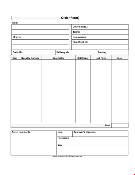 customize your customer orders with our order form template template