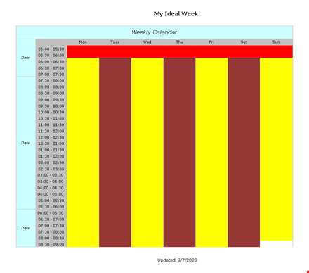 weekly calendar template - plan your week with a handy calendar template