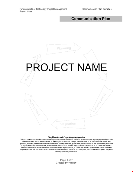 effective communication plan template for project and group members template