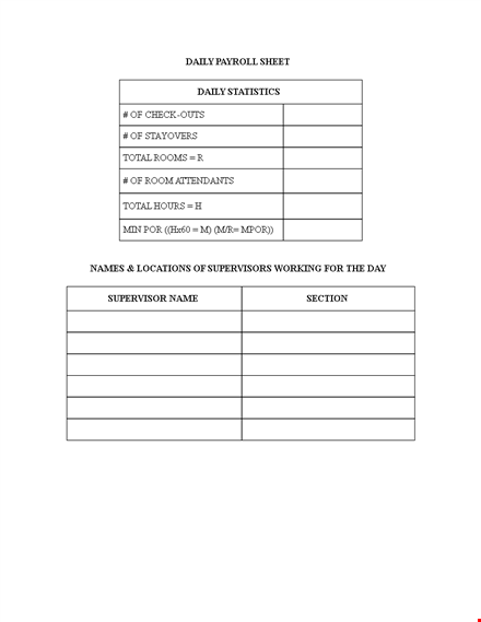 daily payroll template template