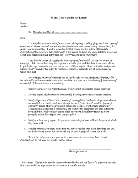 cease and desist template for materials course - insert copies template