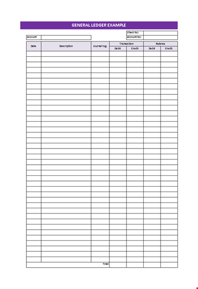 general ledger excel template template