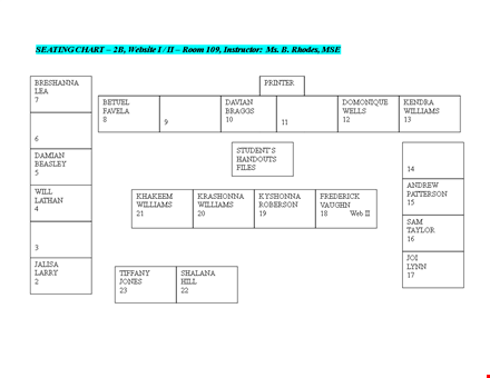 seating chart template - create personalized seating charts with williams printer template