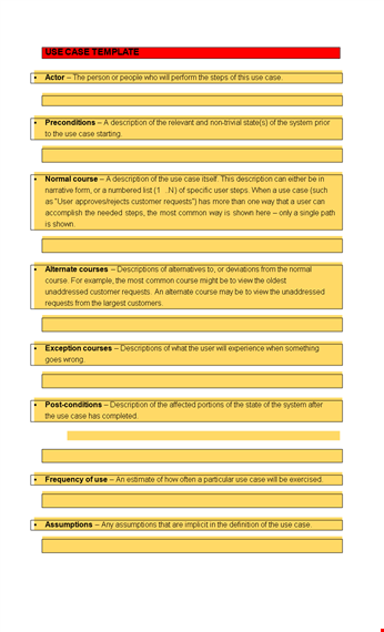 effortlessly create use cases with our easy-to-use template | course included template