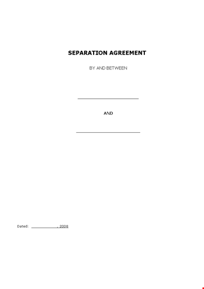 separation agreement template - create a clear agreement between husband and wife template