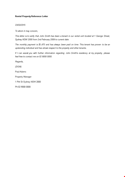 rental property reference letter template