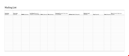 company contact list template - required & optional fields template