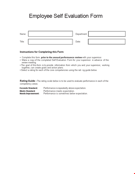 improve your performance with positive self evaluation examples & exhibit your potential template