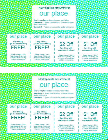 special summer coupons - get discounts now! template