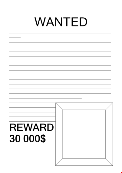 wanted poster reward template template