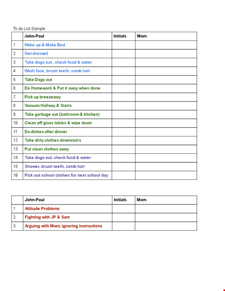 free clothes checklist template - never miss an item template