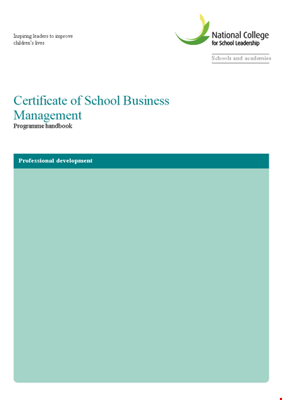 school business management certificate template