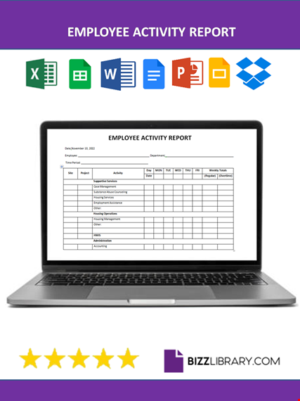 employee activity report template
