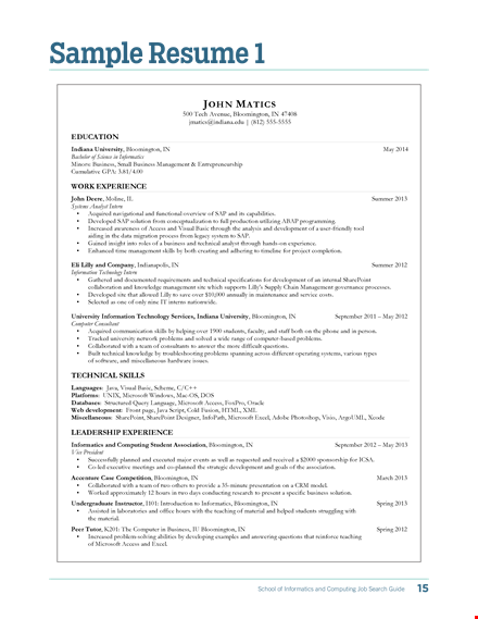 graduate job template
