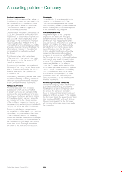 company accounting policy template template