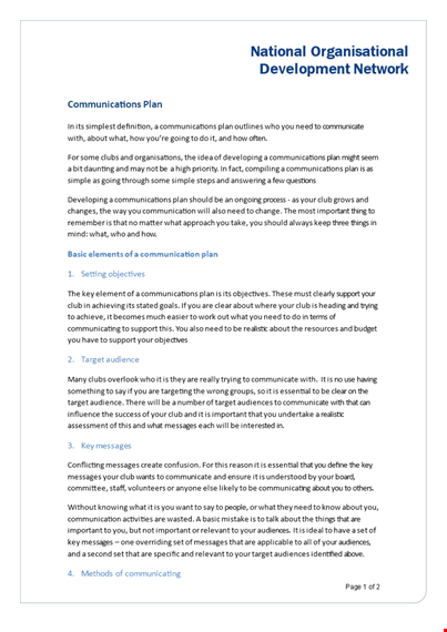 create an effective communication plan template | reach your audiences with clear messages template