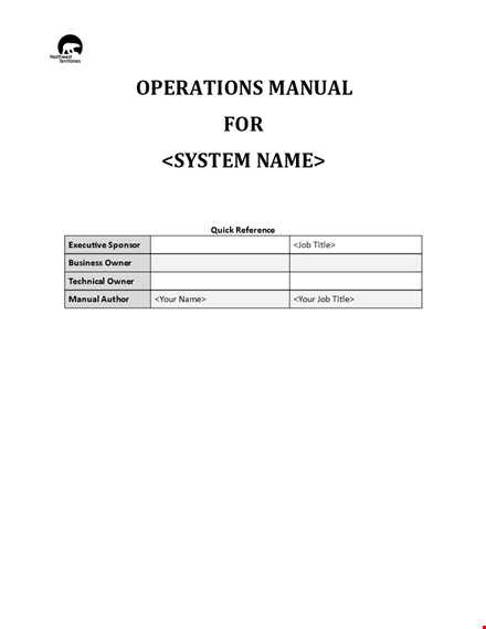 operations manual template template