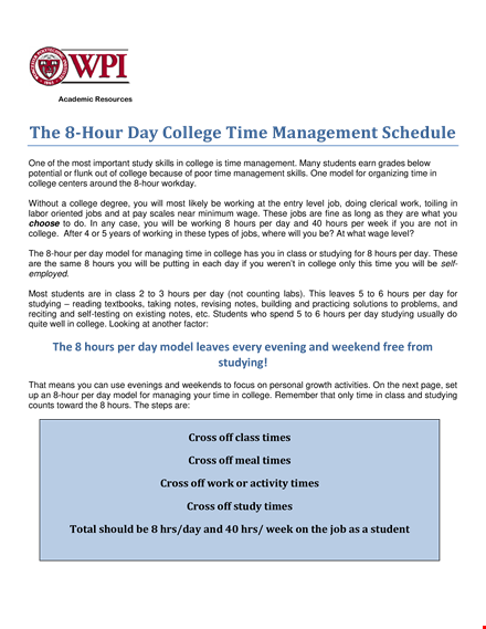college hourly planner | organize your college schedule by hours template
