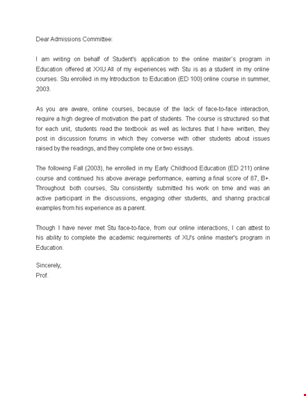 education recommendation letter template for students - create a compelling reference template