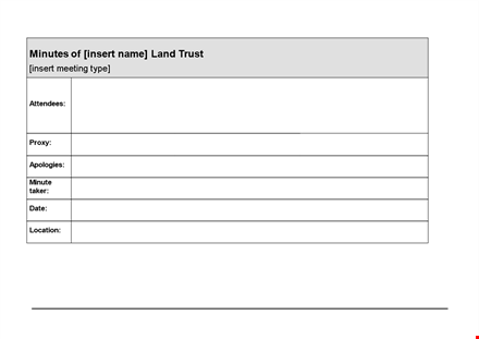 corporate minutes report: insert trustee with chairperson template