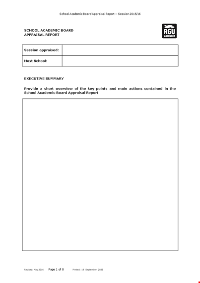 school academic appraisal template