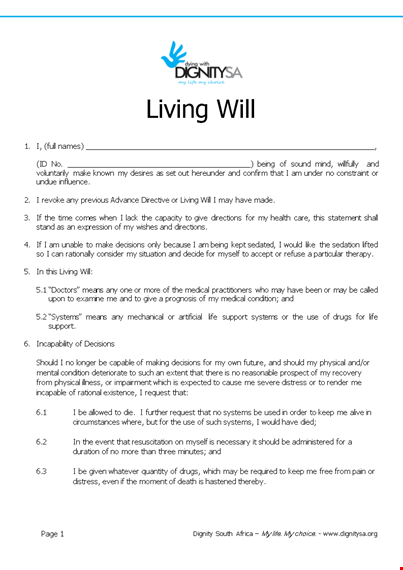create your living will template with our easy-to-use systems template