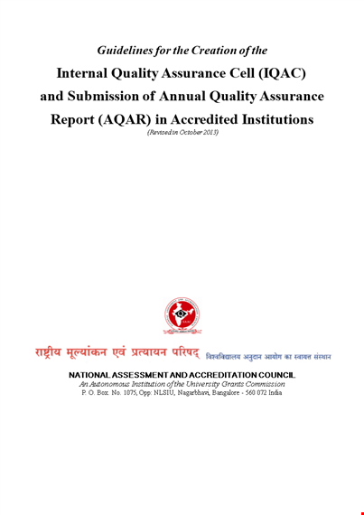 quality assurance for students at institutional level - improve quality template
