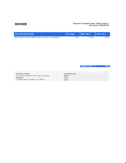 customizable invoice template for efficient project billing template