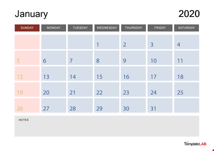 monthly calendar 2020 template in word template