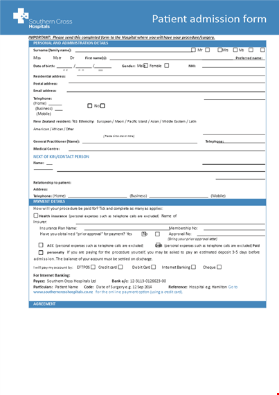 hospital admission letter template template