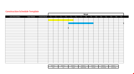 construction schedule template - plan your project in a month template