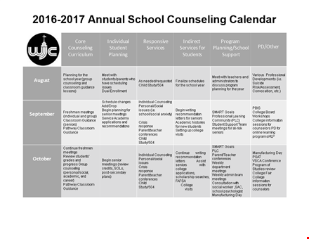 school counselor providing college counseling, weekly social meetings, and counseling services template