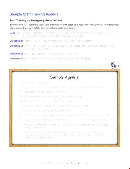 effective staff training agenda for emergency preparedness and disaster management template