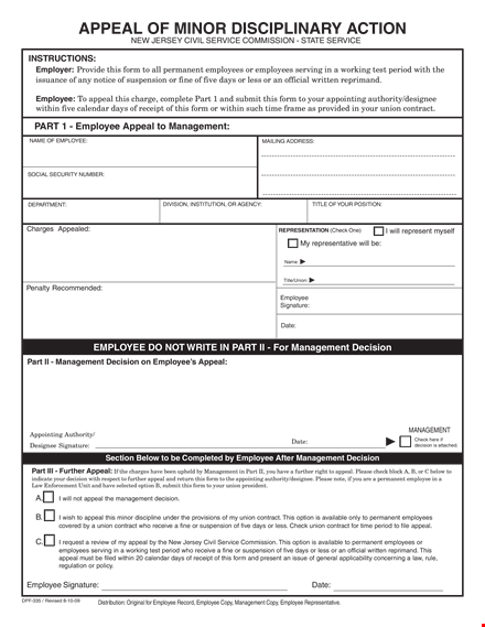 effective employee management with our write-up form & appeals process template