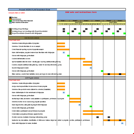 effective work plan template for program feedback | bridgespan template