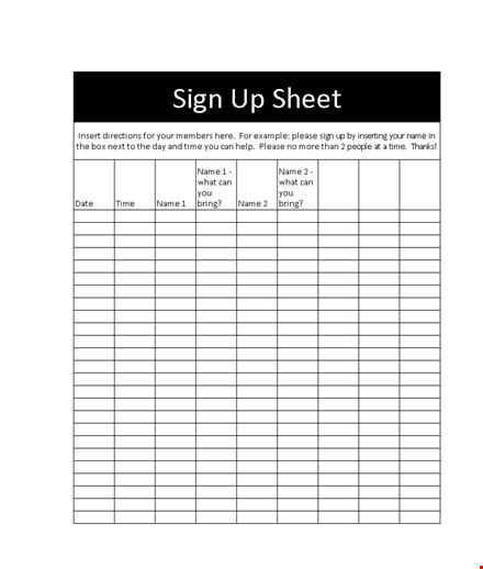 easy sign-up sheet template - streamline your sign-ups template