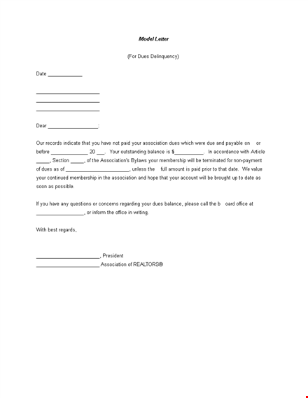 sample membership termination letter template