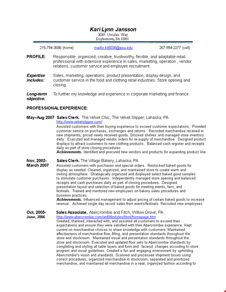 sales associate sample resume lotwbvzmu template