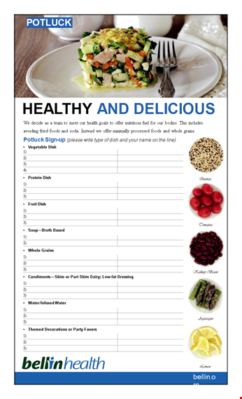 organize your potluck with a whole foods offer: sign up sheet template