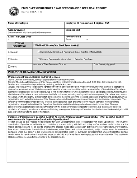 employee performance appraisal template