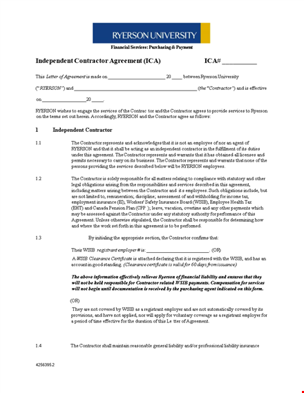 independent contractor agreement | contractor services - ryerson template