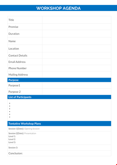 workshop ahenda template template